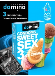 Презервативы для орального секса DOMINO Sweet Sex с ароматом мороженого - 3 шт. - Domino - купить с доставкой в Златоусте
