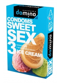 Презервативы для орального секса DOMINO Sweet Sex с ароматом мороженого - 3 шт. - Domino - купить с доставкой в Златоусте