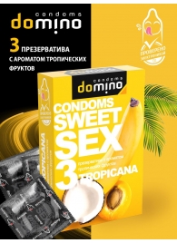 Презервативы для орального секса DOMINO Sweet Sex с ароматом тропических фруктов - 3 шт. - Domino - купить с доставкой в Златоусте