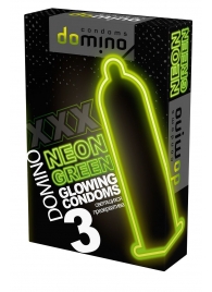 Презервативы DOMINO Neon Green со светящимся в темноте кончиком - 3 шт. - Domino - купить с доставкой в Златоусте