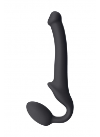 Черный безремневой страпон Silicone Bendable Strap-On S - Strap-on-me - купить с доставкой в Златоусте