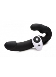 Черный безремневой страпон Urge Silicone Strap On с пультом ДУ - 24 см. - XR Brands - купить с доставкой в Златоусте