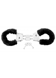 Меховые чёрные наручники Beginner s Furry Cuffs - Pipedream - купить с доставкой в Златоусте