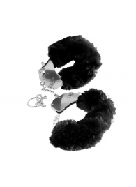 Металлические наручники Furry Love Cuffs с черным мехом - Pipedream - купить с доставкой в Златоусте