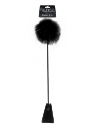 Черный стек Feather Crop с пуховкой на конце - 53,3 см. - Pipedream - купить с доставкой в Златоусте