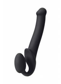 Черный безремневой страпон Silicone Bendable Strap-On M - Strap-on-me - купить с доставкой в Златоусте