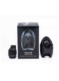 Темно-серый инновационный мужской осциллятор PULSE SOLO LUX с пультом ДУ - Hot Octopuss - в Златоусте купить с доставкой