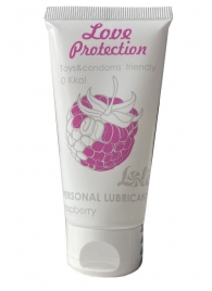 Лубрикант на водной основе с ароматом малины Love Protection Raspberry - 50 мл. - Lola Games - купить с доставкой в Златоусте