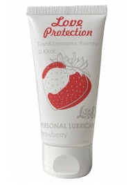 Лубрикант на водной основе с ароматом малины Love Protection Strawberry - 50 мл. - Lola Games - купить с доставкой в Златоусте