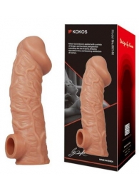 Телесная насадка на фаллос с фиксацией мошонки EXTREME SLEEVE - 15,6 см. - KOKOS - в Златоусте купить с доставкой