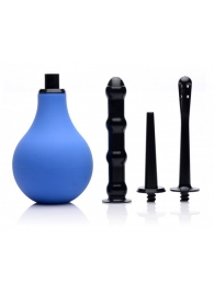 Анальный душ с 3 насадками Premium One-way Valve Anal Douche Set - XR Brands - купить с доставкой в Златоусте