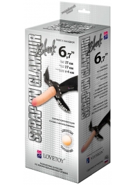 Пояс-трусики с насадкой Glamour - 17 см. - LOVETOY (А-Полимер) - купить с доставкой в Златоусте