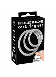 Набор из 3 эрекционных колец под металл Metallic Silicone Cock Ring Set - Orion - в Златоусте купить с доставкой