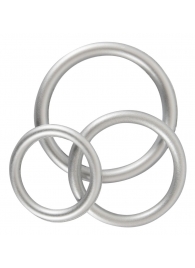 Набор из 3 эрекционных колец под металл Metallic Silicone Cock Ring Set - Orion - в Златоусте купить с доставкой