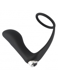 Черное эрекционное кольцо с анальной вибропробкой Vibrating Ring   Plug - Orion - в Златоусте купить с доставкой