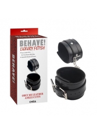 Черные оковы на ноги Obey Me Leather Ankle Cuffs - Chisa - купить с доставкой в Златоусте