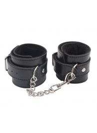 Черные оковы на ноги Obey Me Leather Ankle Cuffs - Chisa - купить с доставкой в Златоусте