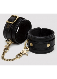 Черные оковы на ноги Bound to You Faux Leather Ankle Cuffs - Fifty Shades of Grey - купить с доставкой в Златоусте