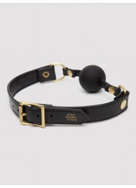 Черный кляп-шар Bound to You Faux Leather Ball Gag - Fifty Shades of Grey - купить с доставкой в Златоусте