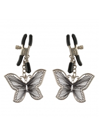 Зажимы на соски с бабочками Butterfly Nipple Clamps - Pipedream - купить с доставкой в Златоусте