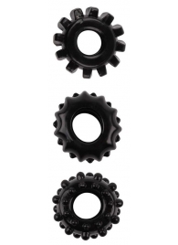 Набор из 3 черных эрекционных колец SET OF 3 COCKRINGS - Dream Toys - в Златоусте купить с доставкой