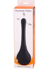 Черный анальный душ SQUEEZE CLEAN с закругленным наконечником - Seven Creations - купить с доставкой в Златоусте