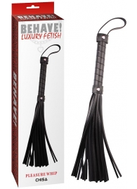 Черная многохвостая плеть Pleasure Whip - 46 см. - Chisa - купить с доставкой в Златоусте