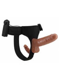 Страпон с вагинальной пробкой и вибрацией Ultra Passionate Harness - 16 см. - Baile - купить с доставкой в Златоусте