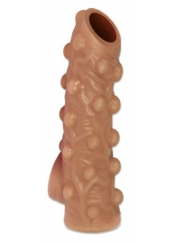 Телесная насадка с бугорками и открытой головкой Nude Sleeve L - 14 см. - KOKOS - в Златоусте купить с доставкой