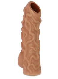 Телесная насадка с венками и открытой головкой Nude Sleeve M - 12 см. - KOKOS - в Златоусте купить с доставкой