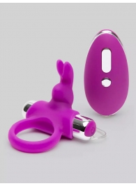Лиловое виброкольцо с пультом ДУ Remote Control Cock Ring - Happy Rabbit - в Златоусте купить с доставкой