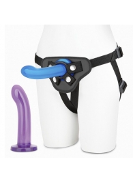 Страпон унисекс Beginners Strap-On с 2 насадками - 15 и 13 см. - Lux Fetish - купить с доставкой в Златоусте