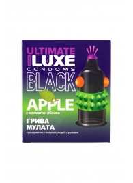 Черный стимулирующий презерватив  Грива мулата  с ароматом яблока - 1 шт. - Luxe - купить с доставкой в Златоусте