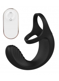 Черный анальный стимулятор с эрекционными кольцами Remote Couple Teaser - Dream Toys - в Златоусте купить с доставкой