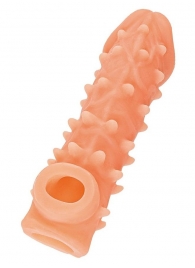 Телесная закрытая насадка с пупырышками Cock Sleeve Size L - 17,6 см. - KOKOS - в Златоусте купить с доставкой