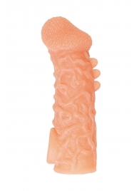 Телесная закрытая насадка с шершавой головкой Cock Sleeve Size M - 15,6 см. - KOKOS - в Златоусте купить с доставкой