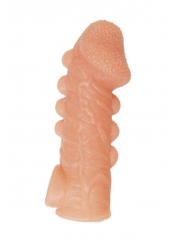 Телесная закрытая насадка с шишечками Cock Sleeve Size M - 15,6 см. - KOKOS - в Златоусте купить с доставкой