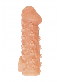 Телесная закрытая насадка с пучками шишечек Cock Sleeve Size M - 15,6 см. - KOKOS - в Златоусте купить с доставкой