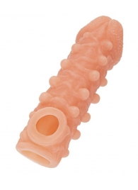 Телесная закрытая насадка с шариками Cock Sleeve Size M - 15,6 см. - KOKOS - в Златоусте купить с доставкой