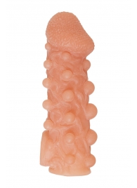 Телесная закрытая насадка с шариками Cock Sleeve Size L - 17,6 см. - KOKOS - в Златоусте купить с доставкой