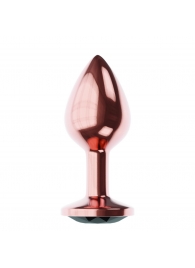 Пробка цвета розового золота с черным кристаллом Diamond Jet Shine L - 8,3 см. - Lola Games - купить с доставкой в Златоусте