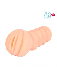 Телесный мастурбатор-вагина с комплектом эрекционных колец - Bior toys - в Златоусте купить с доставкой