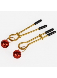 Золотистые зажимы с колокольчиками Gold - Sitabella - купить с доставкой в Златоусте