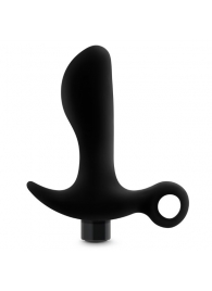 Черный анальный вибратор Silicone Vibrating Prostate Massager 01 - 10,8 см. - Blush Novelties - в Златоусте купить с доставкой