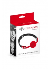 Красный кляп-шарик на черных ремешках - Fetish Tentation - купить с доставкой в Златоусте
