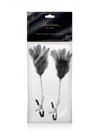 Зажимы для сосков с черными перьями Sweet Caress Feather Nipple Clumps - Sweet Caress - купить с доставкой в Златоусте