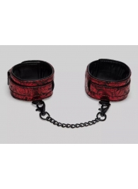 Красно-черные оковы Reversible Faux Leather Ankle Cuffs - Fifty Shades of Grey - купить с доставкой в Златоусте