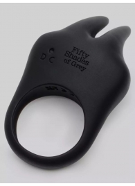 Черное эрекционное виброкольцо Sensation Rechargeable Vibrating Rabbit Love Ring - Fifty Shades of Grey - в Златоусте купить с доставкой