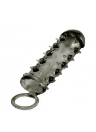 Дымчатая стимулирующая насадка с закрытой головкой SAMURAI PENIS SLEEVE BLACK - 14,5 см. - NMC - в Златоусте купить с доставкой