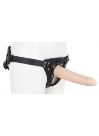Пустотелый страпон Harness CLASSIC с бандажом - 19,5 см. - LOVETOY (А-Полимер) - купить с доставкой в Златоусте